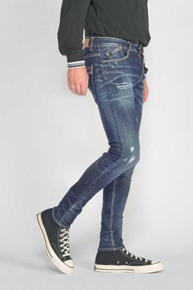 Le Temps Des Cerises Jeans Power Skinny 7/8ème Destroy Bleu N°1