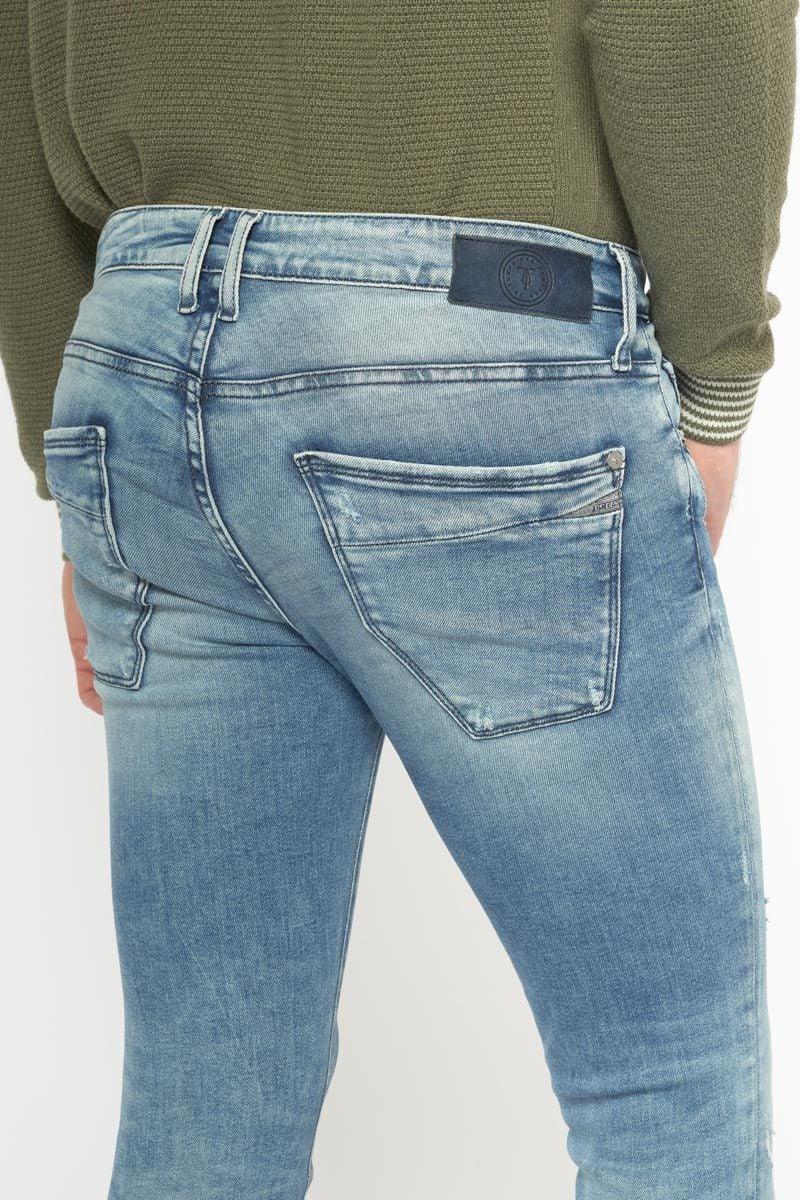 Le Temps Des Cerises Jeans Power Skinny 7/8ème Destroy Vintage Bleu N°4