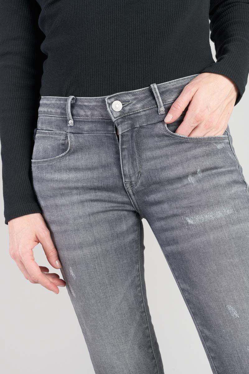 Le Temps Des Cerises Jeans Power Skinny Eylau 7/8ème Destroy Gris N°2