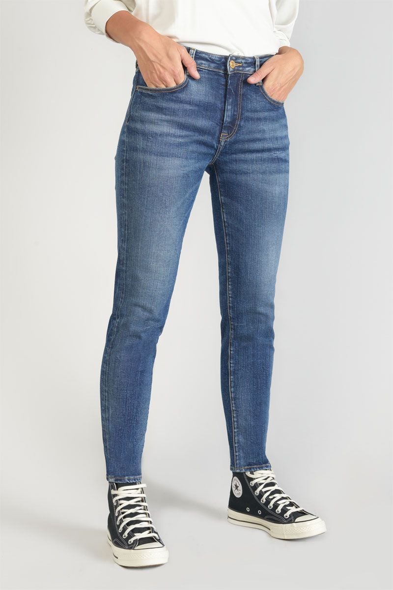 le temps des cerises Jeans power skinny taille haute 7/8ème bleu N°2
