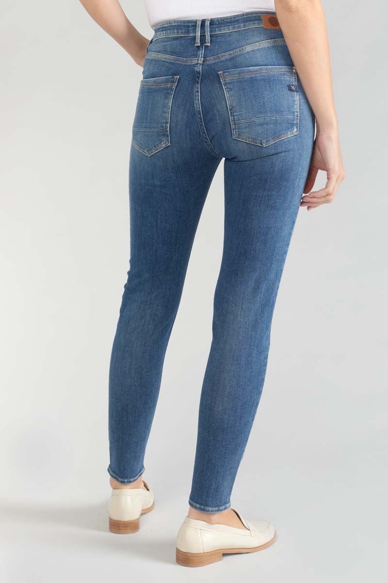 Le Temps Des Cerises Jeans Power Skinny Taille Haute 7/8ème Destroy Bleu N°2
