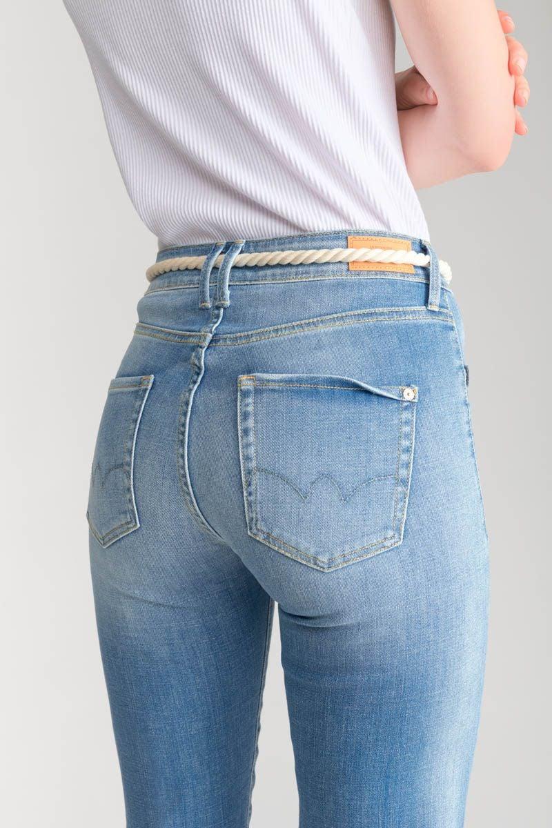 Le Temps Des Cerises Jeans Pricilia Taille Haute 7/8ème Destroy Bleu N°4