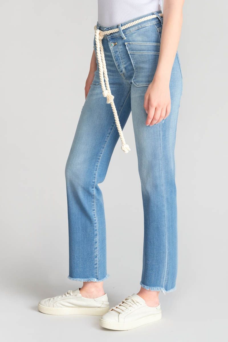 Le Temps Des Cerises Jeans Pricilia Taille Haute 7/8ème Destroy Bleu N°4