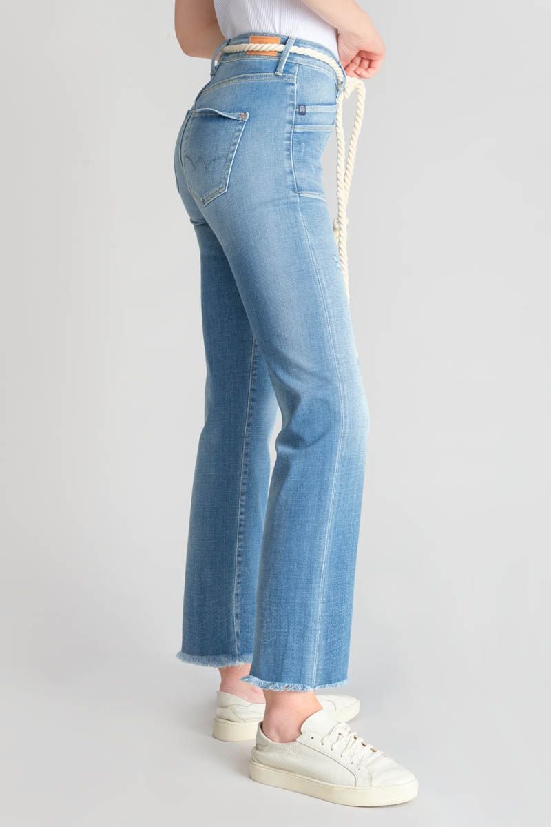 Le Temps Des Cerises Jeans Pricilia Taille Haute 7/8ème Destroy Bleu N°4