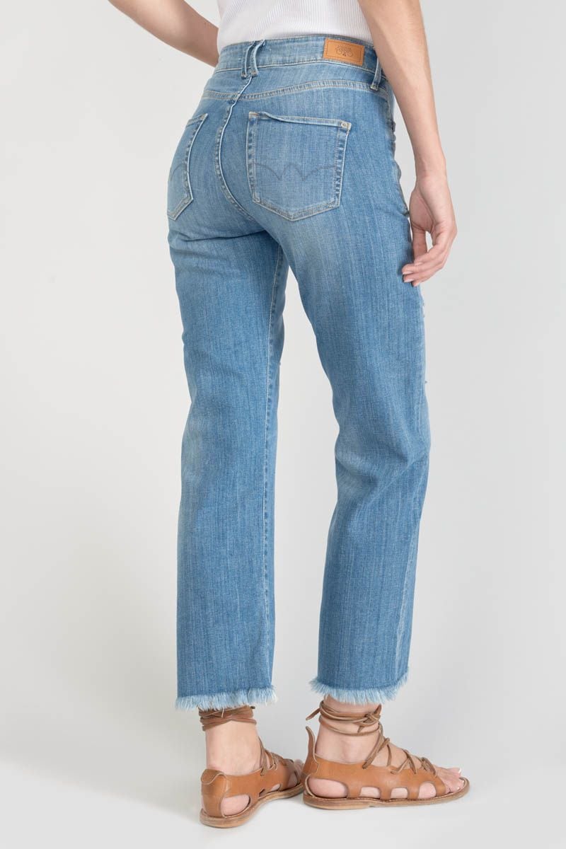 Le Temps Des Cerises Jeans Pricilia Taille Haute 7/8ème Destroy Bleu N°4