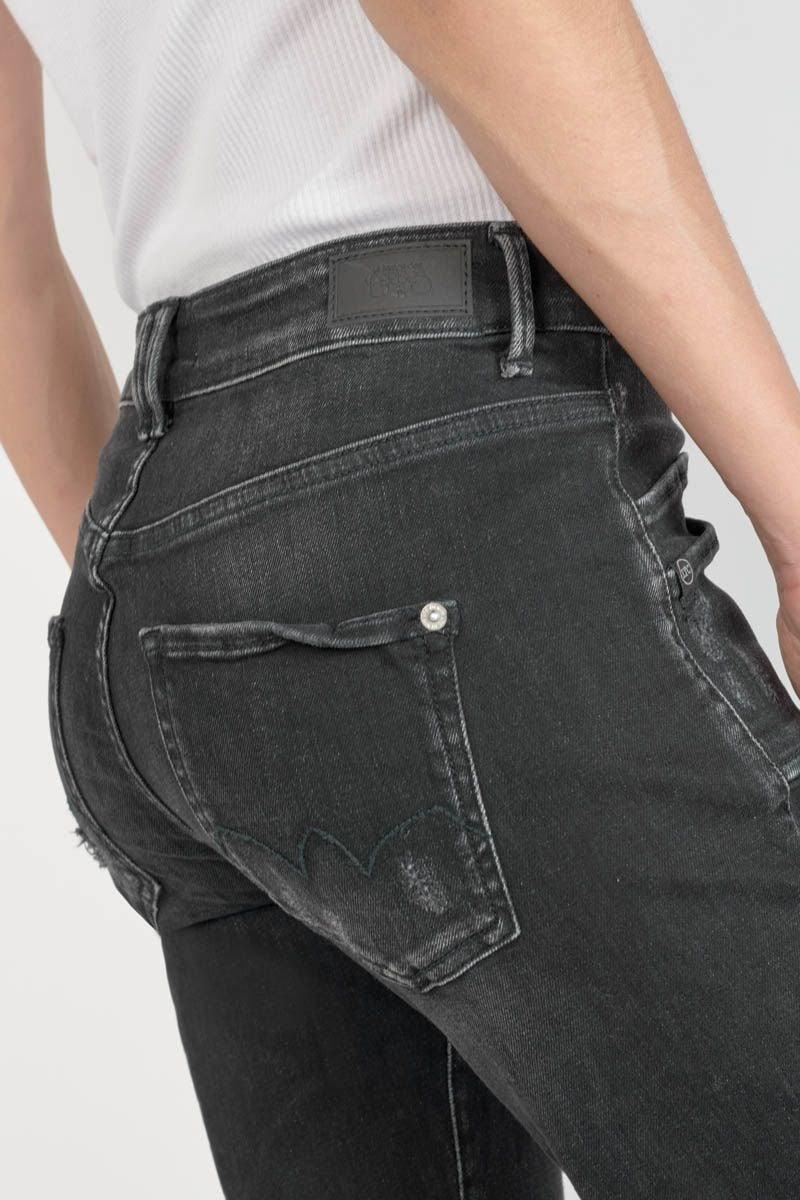 Le Temps Des Cerises Jeans Pricilia Taille Haute 7/8ème Destroy Noir N°1