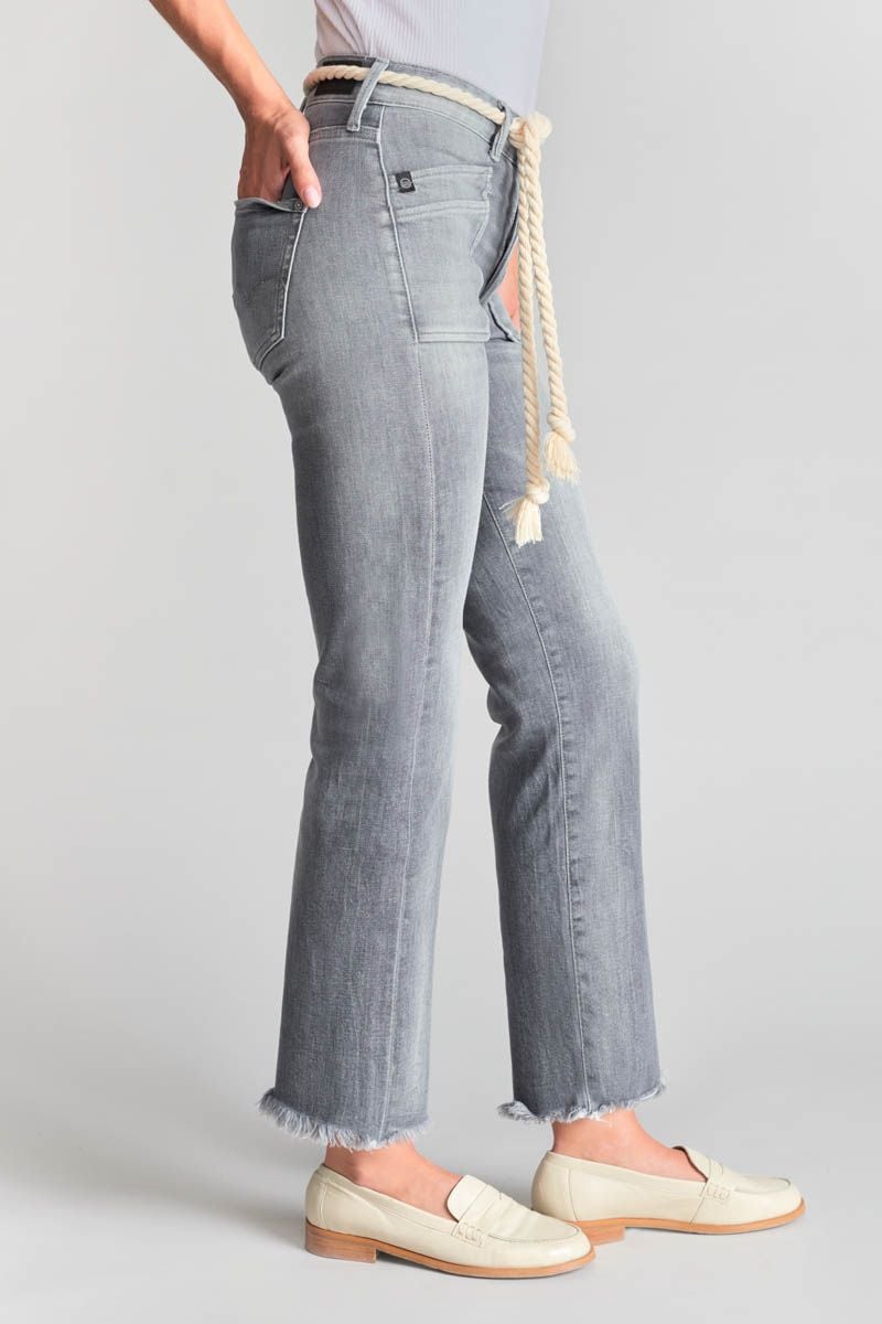 Le Temps Des Cerises Jeans Pricilia Taille Haute 7/8ème Gris N°3