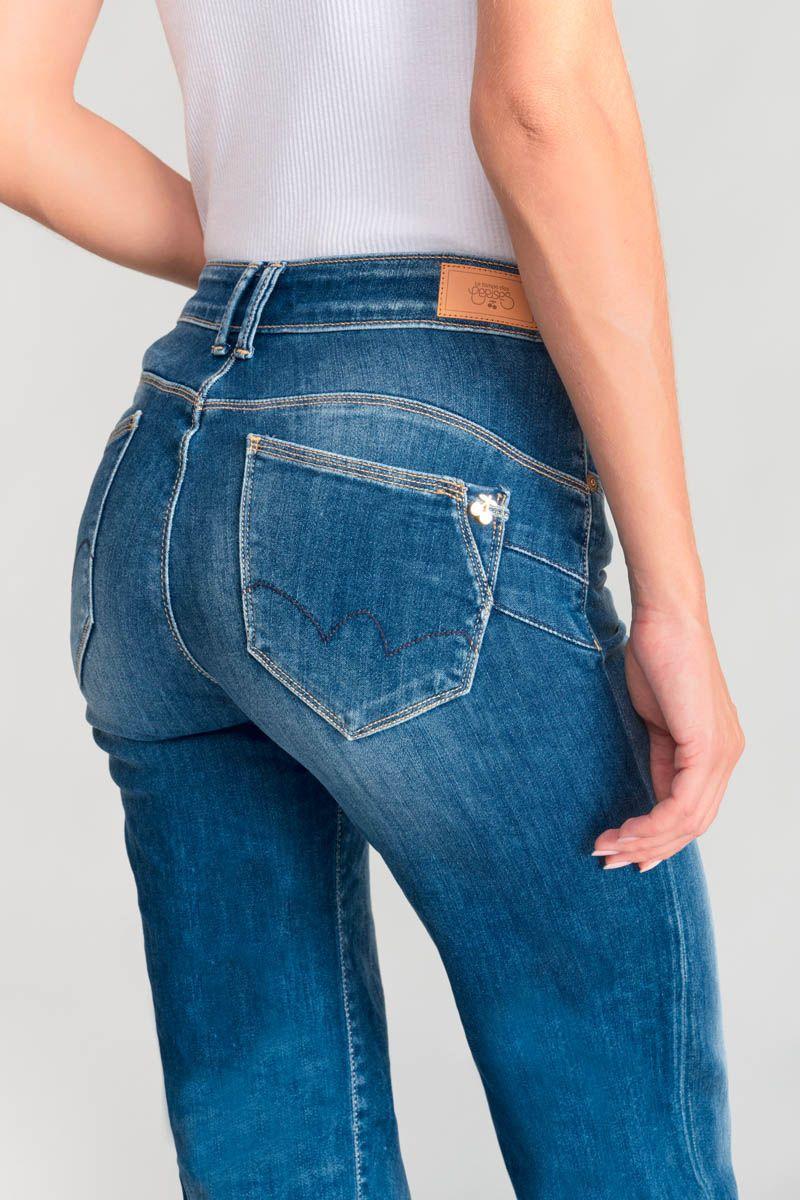 le temps des cerises Jeans pulp flare Barcy taille haute bleu N°3