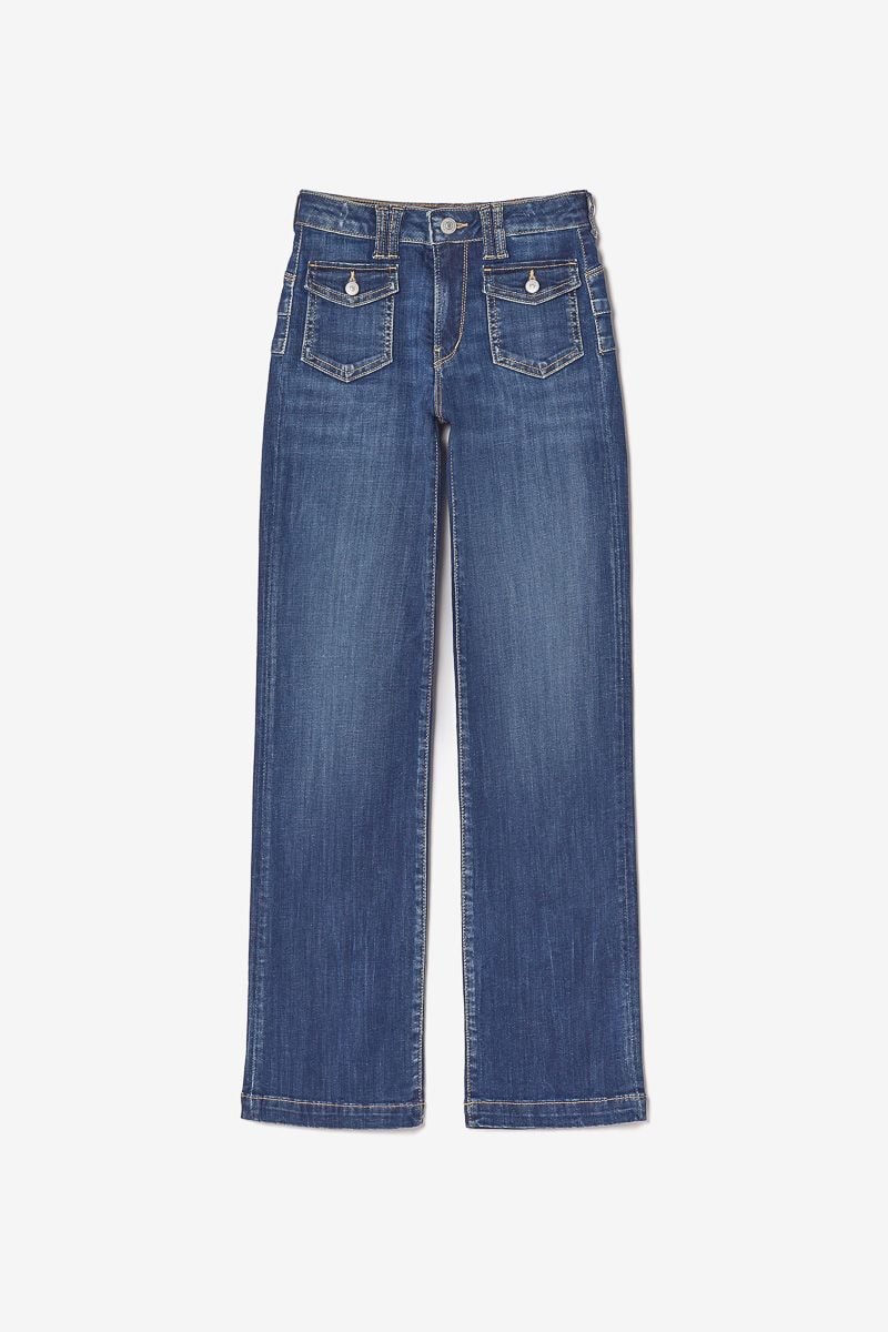 le temps des cerises Jeans pulp flare Ben taille haute bleu N°2