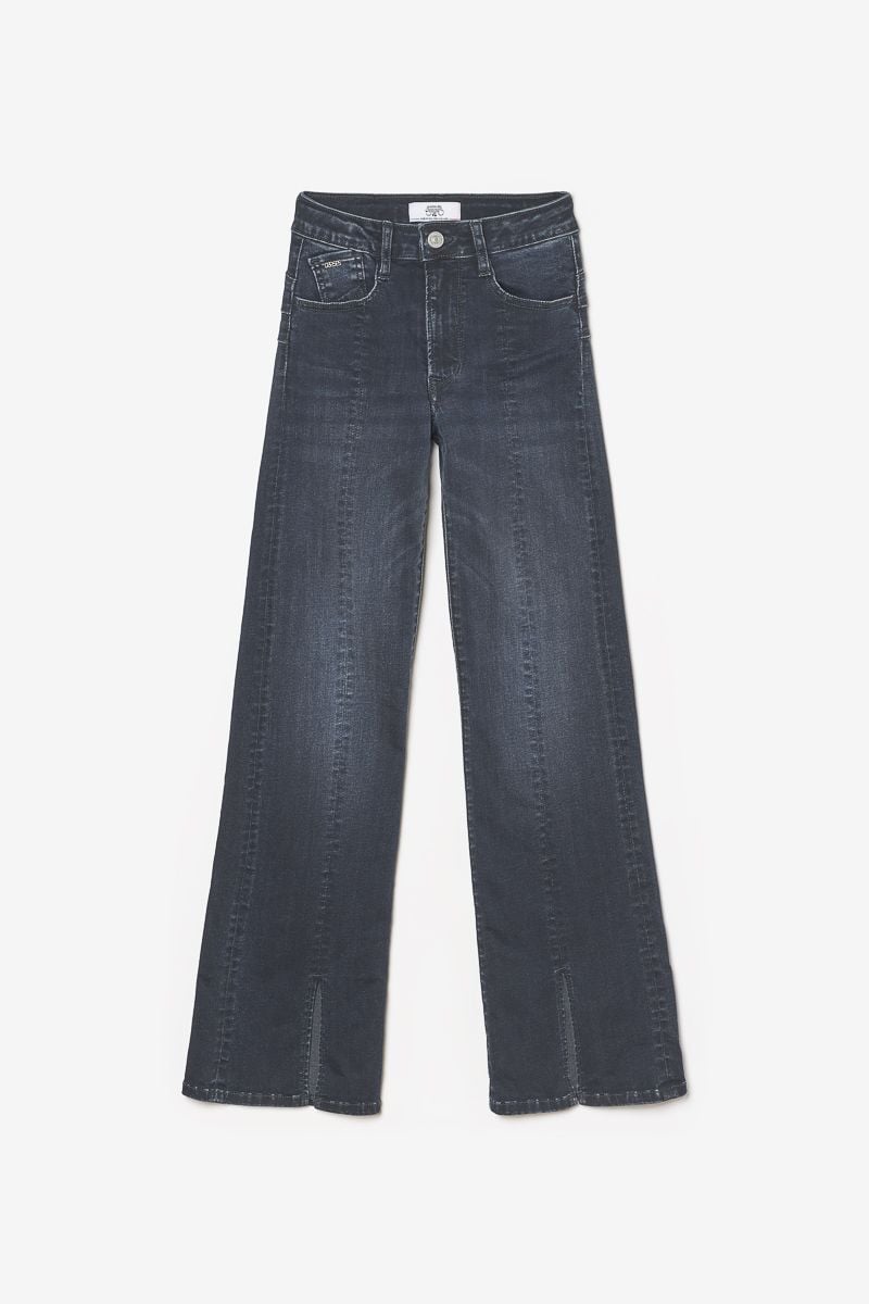 le temps des cerises Jeans pulp flare Sina taille haute bleu-noir N°1