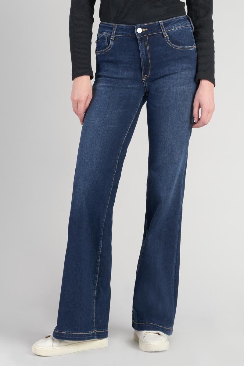 le temps des cerises Jeans pulp flare taille haute bleu N°1