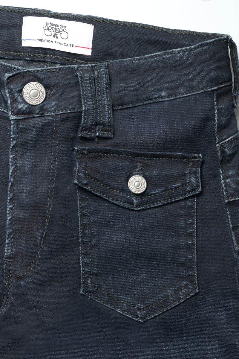 Le Temps Des Cerises Jeans Pulp Flare Taille Haute Bleu-noir N°1
