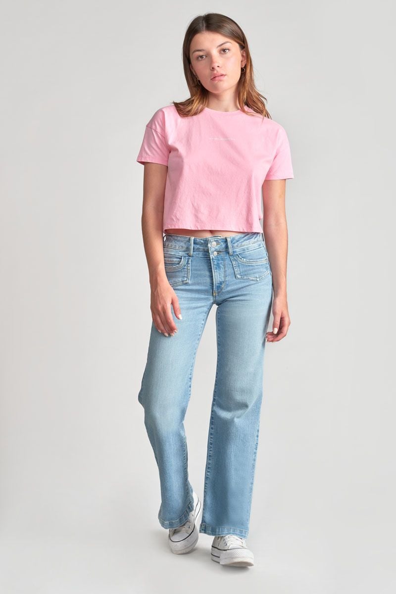 le temps des cerises Jeans pulp flare Tami taille haute bleu N°5