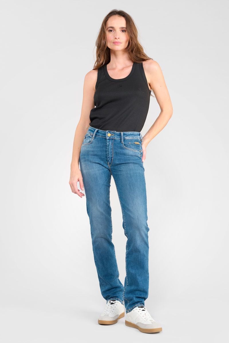 le temps des cerises Jeans pulp regular Chic taille haute bleu N°3