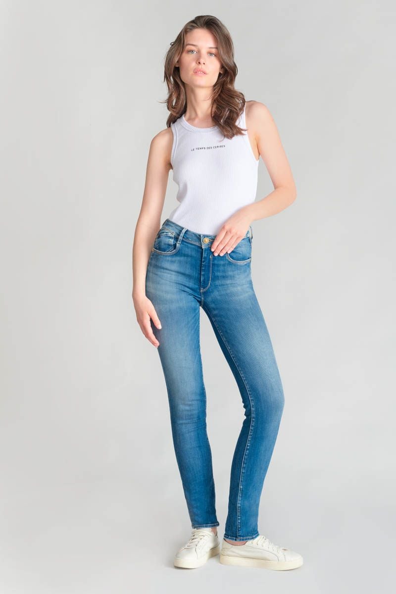 le temps des cerises Jeans pulp regular Pomy taille haute bleu N°3