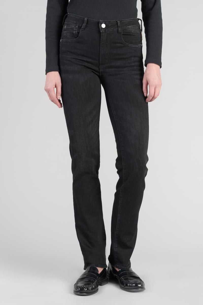 le temps des cerises Jeans pulp regular Tac taille haute noir N°1