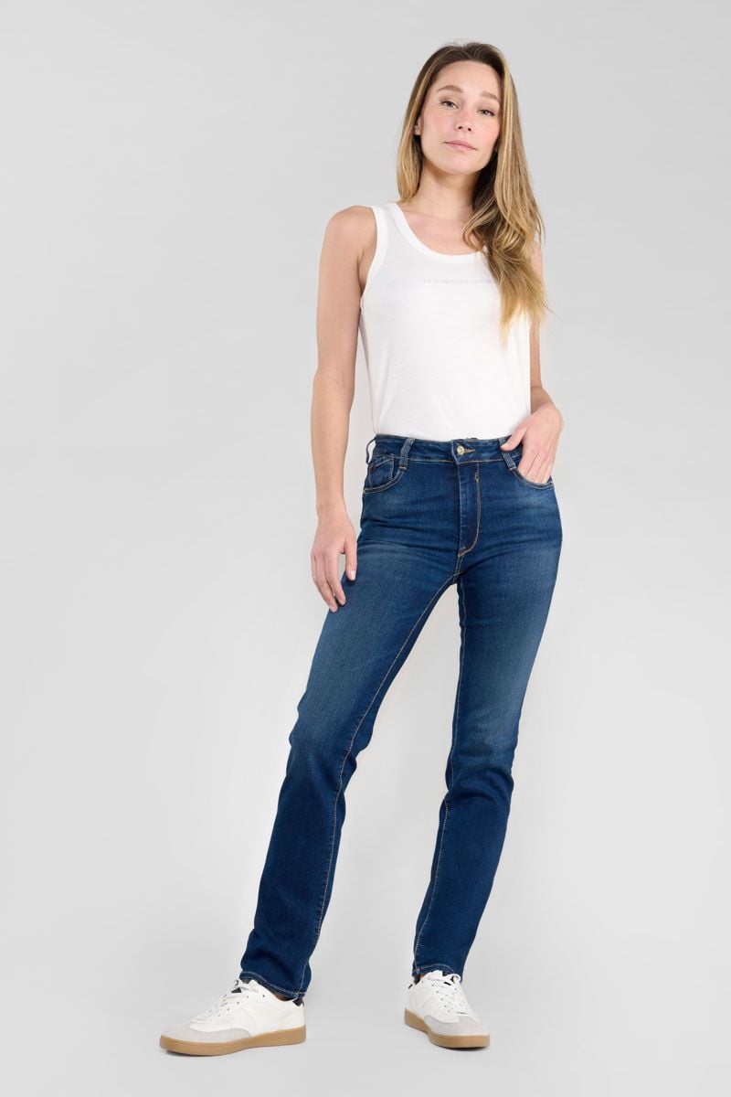 le temps des cerises Jeans pulp regular taille haute bleu N°3