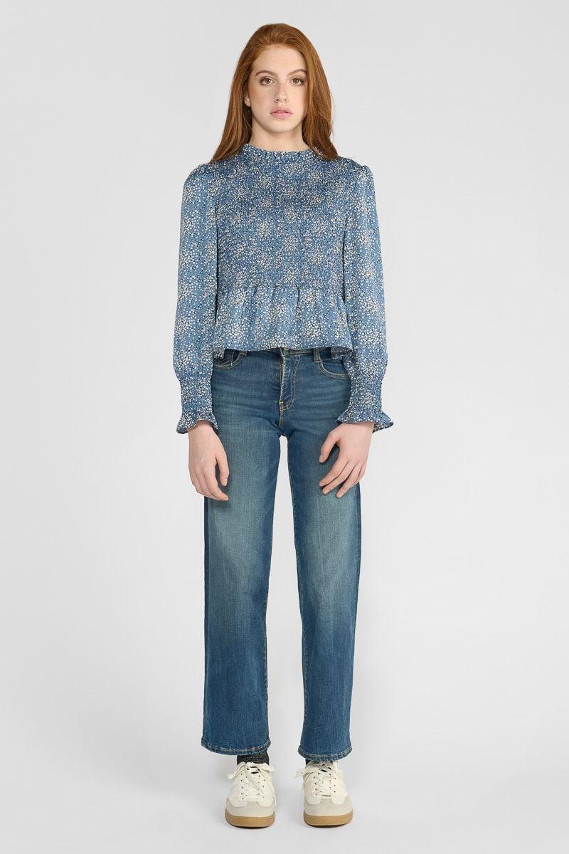 le temps des cerises Jeans pulp regular taille haute bleu N°3