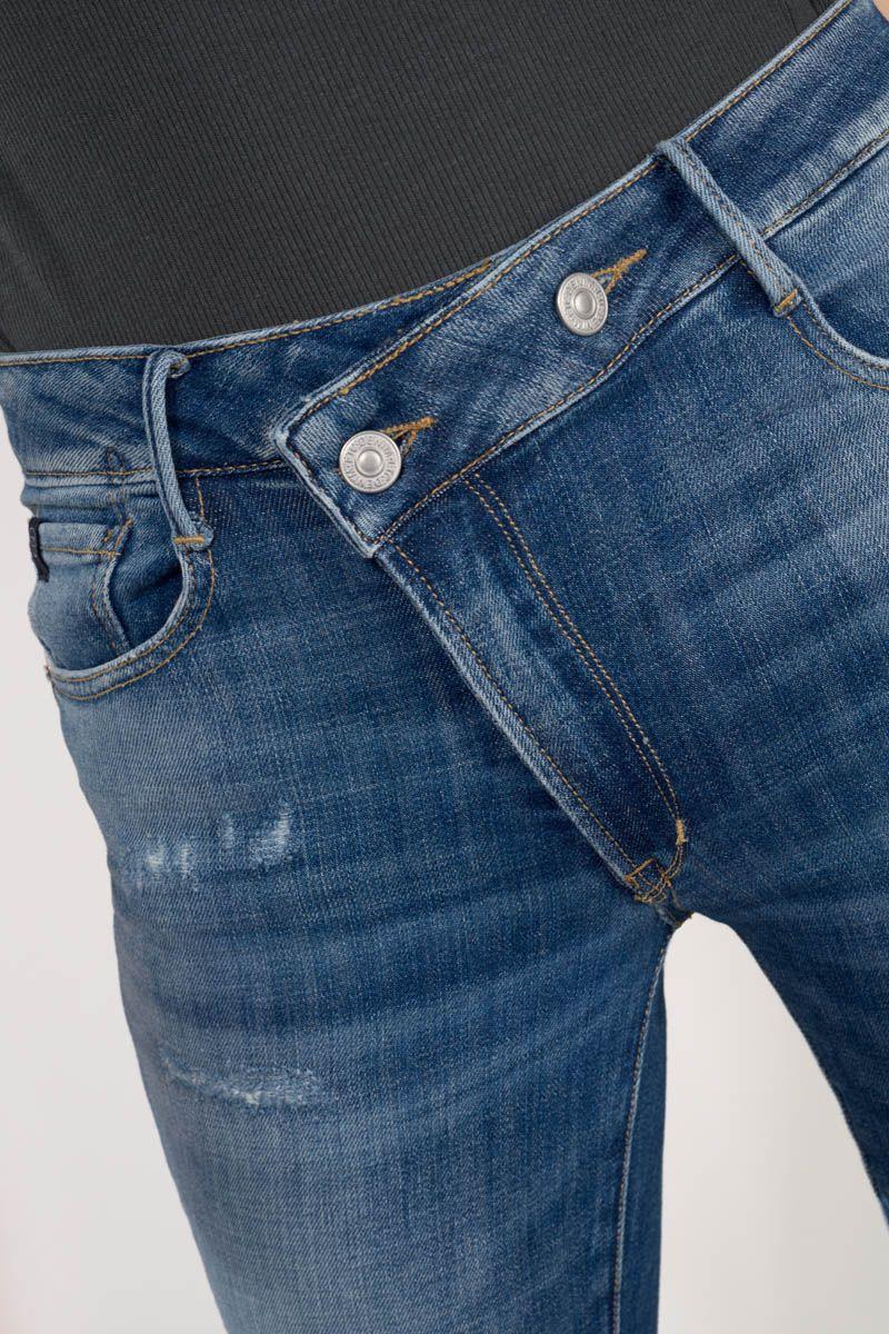 Le Temps Des Cerises Jeans Pulp Regular Zep Taille Haute 7/8ème Destroy Bleu N°3
