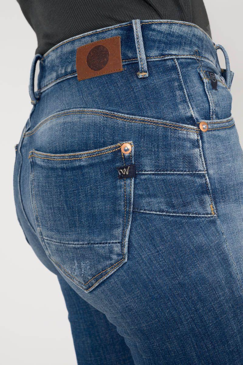Le Temps Des Cerises Jeans Pulp Regular Zep Taille Haute 7/8ème Destroy Bleu N°3