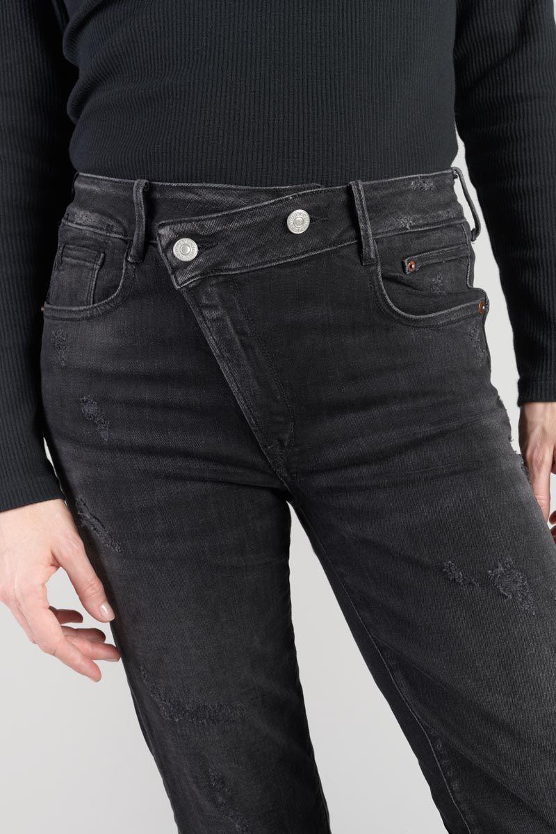 Le Temps Des Cerises Jeans Pulp Regular Zep Taille Haute 7/8ème Destroy Noir N°1