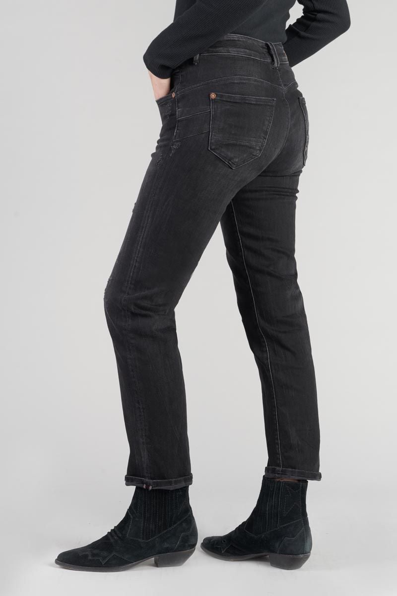 Le Temps Des Cerises Jeans Pulp Regular Zep Taille Haute 7/8ème Destroy Noir N°1