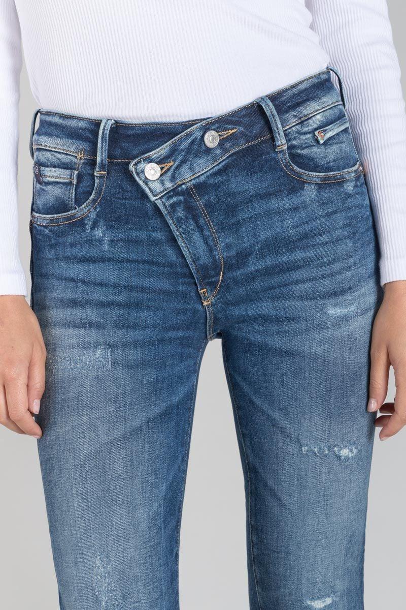 Le Temps Des Cerises Jeans Pulp Regular Zep Taille Haute 7/8ème Destroy Bleu N°2