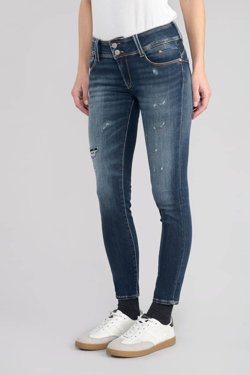 le temps des cerises Jeans pulp skinny Okolo 7/8ème destroy bleu N°2