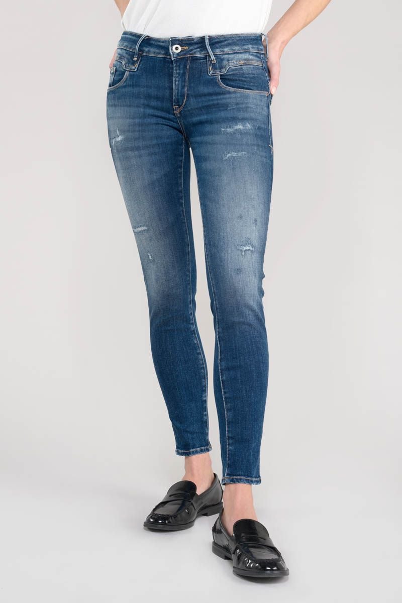le temps des cerises Jeans pulp slim Almaz 7/8ème destroy bleu N°3