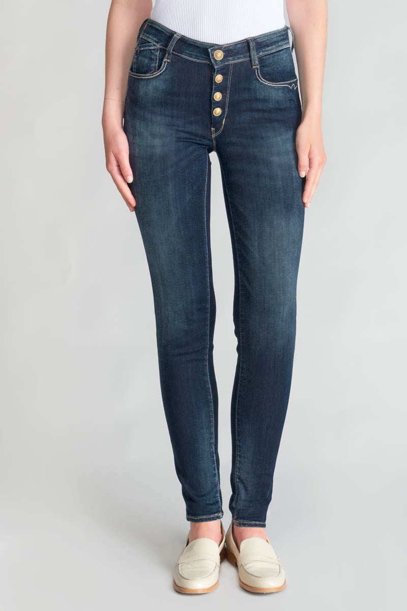 le temps des cerises Jeans pulp slim Amel taille haute bleu N°1