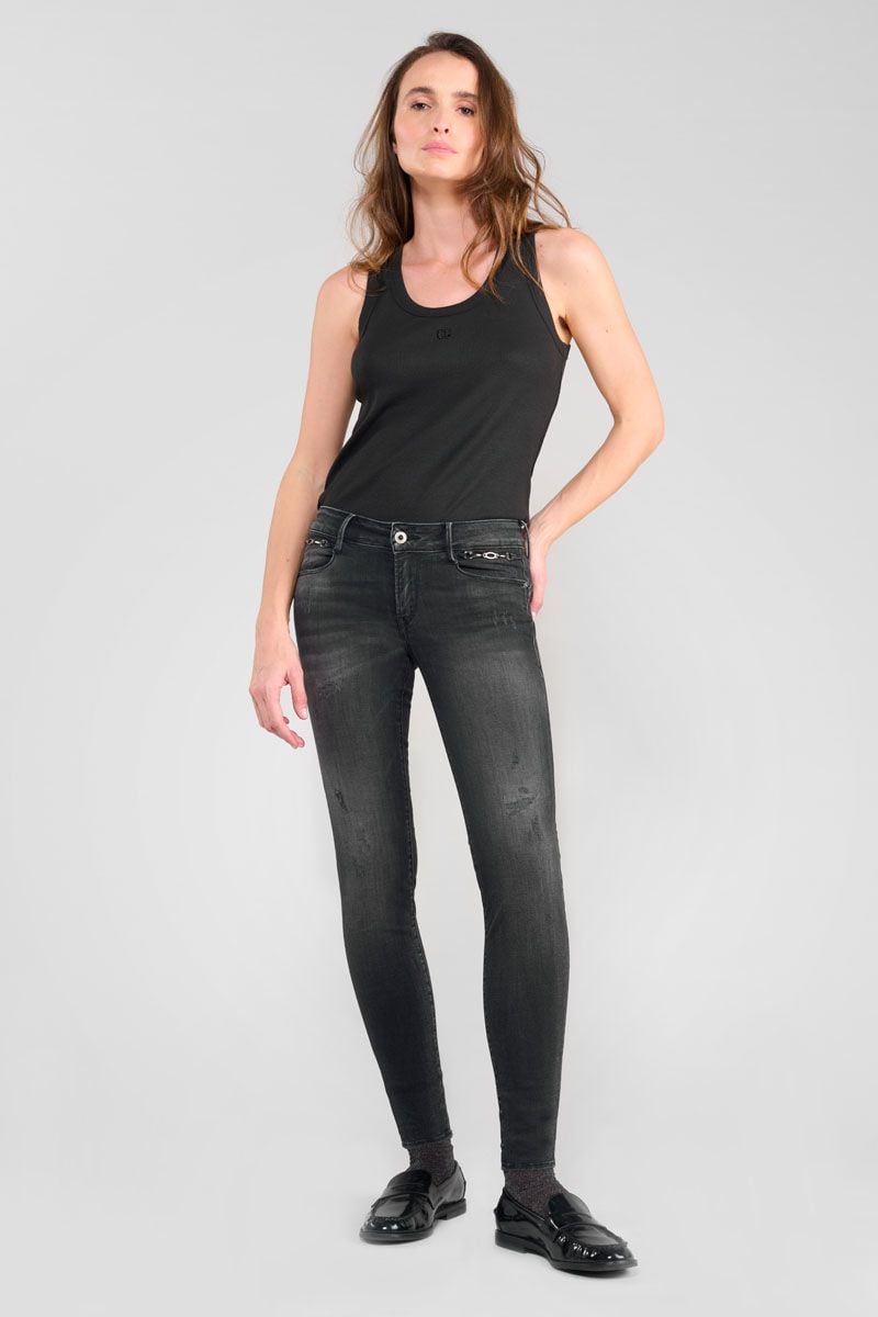 Le Temps Des Cerises Jeans Pulp Slim Dalila 7/8ème Destroy Noir N°1