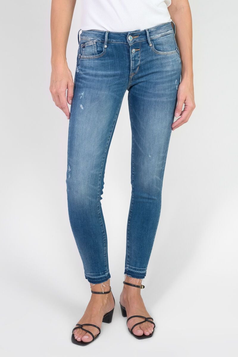 le temps des cerises Jeans pulp slim Dionne 7/8ème destroy bleu N°3