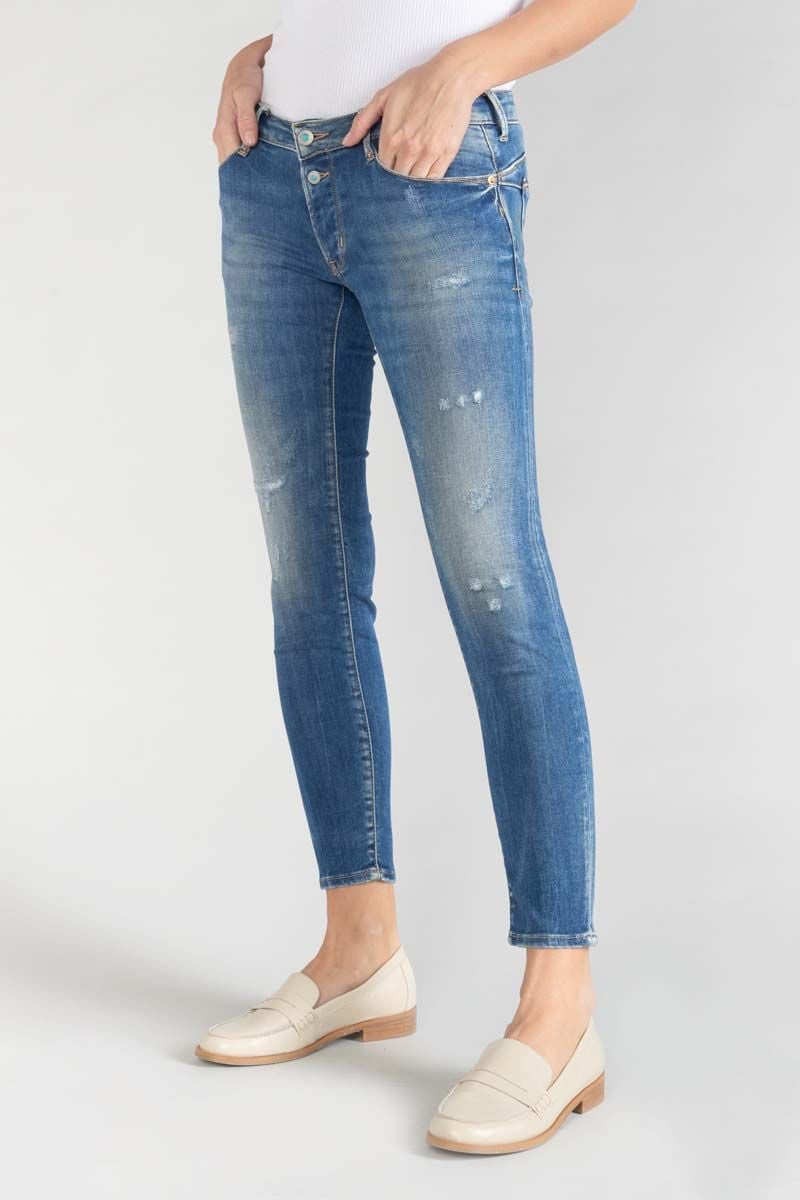 Le Temps Des Cerises Jeans Pulp Slim Fino 7/8ème Destroy Vintage Bleu N°3