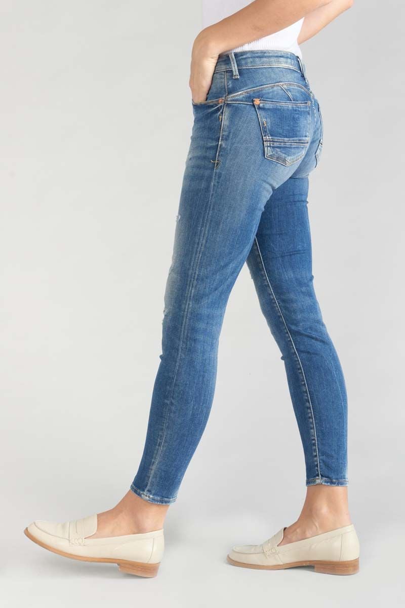 Le Temps Des Cerises Jeans Pulp Slim Fino 7/8ème Destroy Vintage Bleu N°3