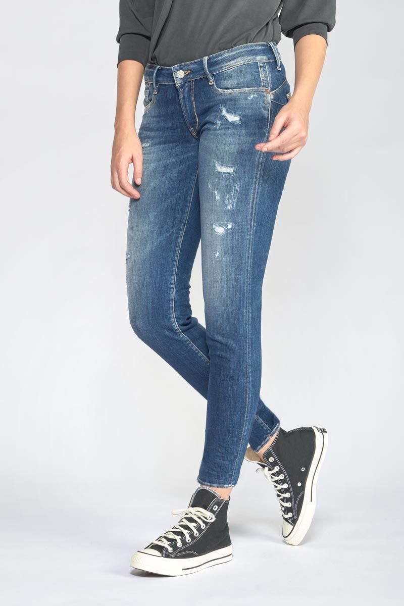 le temps des cerises Jeans pulp slim Foals 7/8ème destroy bleu N°2