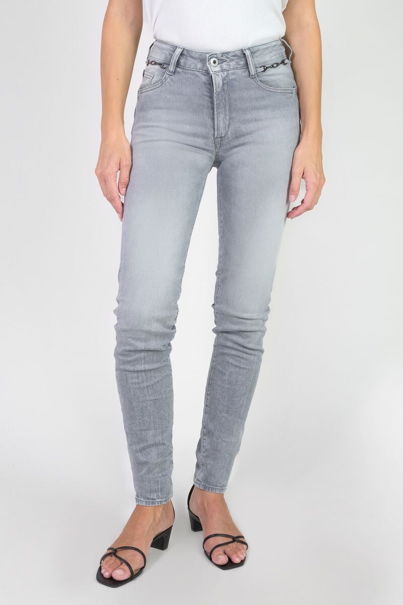 le temps des cerises Jeans pulp slim Ilion taille haute gris N°3