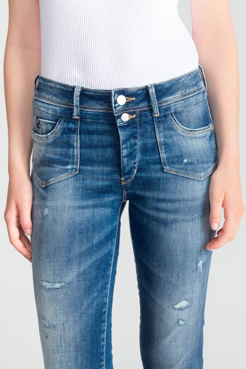 Le Temps Des Cerises Jeans Pulp Slim Lem Taille Haute 7/8ème Destroy Bleu N°2