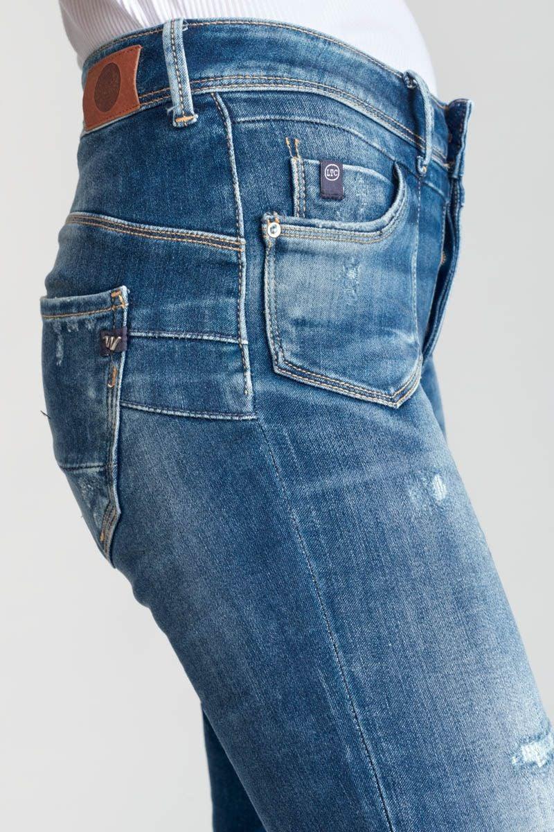 Le Temps Des Cerises Jeans Pulp Slim Lem Taille Haute 7/8ème Destroy Bleu N°2