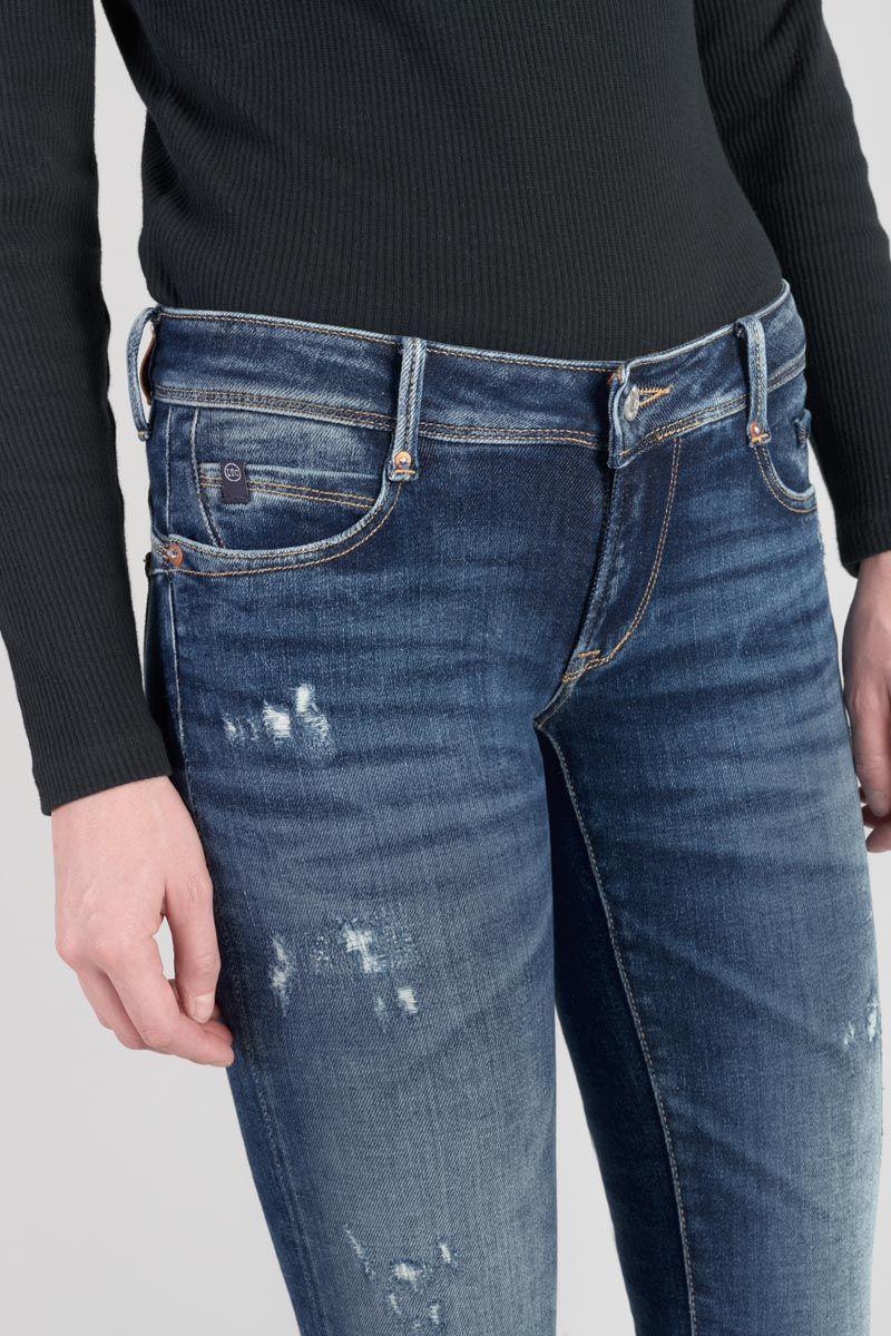 Le Temps Des Cerises Jeans Pulp Slim Lilas 7/8ème Destroy Bleu N°2