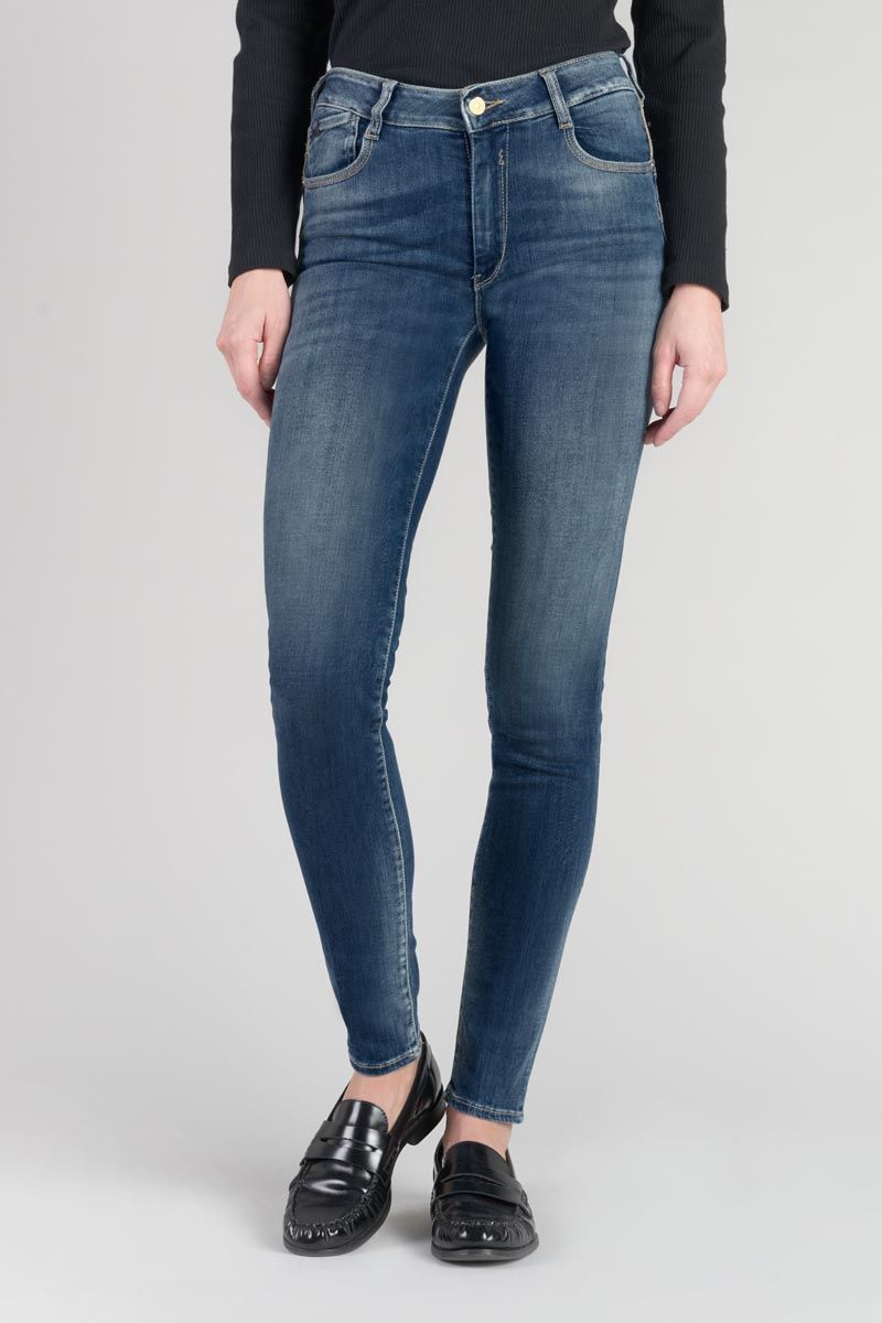 le temps des cerises Jeans pulp slim Menars taille haute bleu N°3