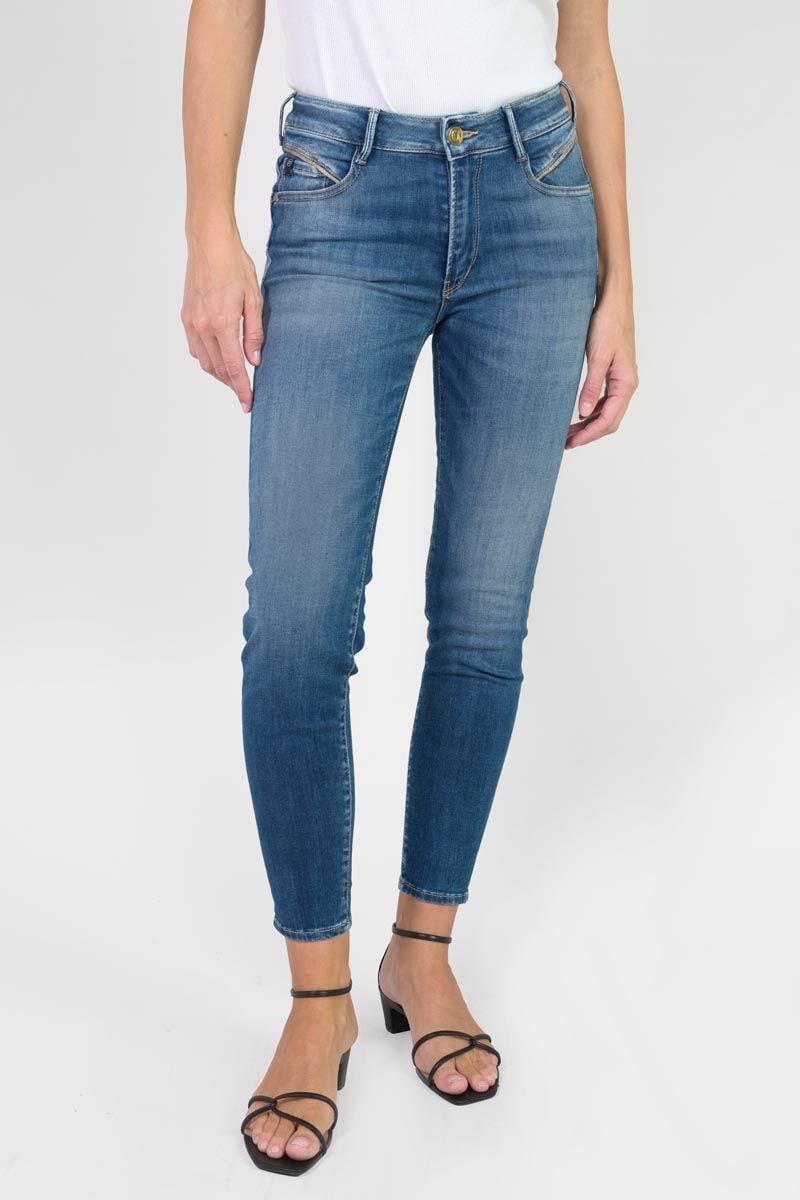 le temps des cerises Jeans pulp slim Pefki taille haute 7/8ème bleu N°3