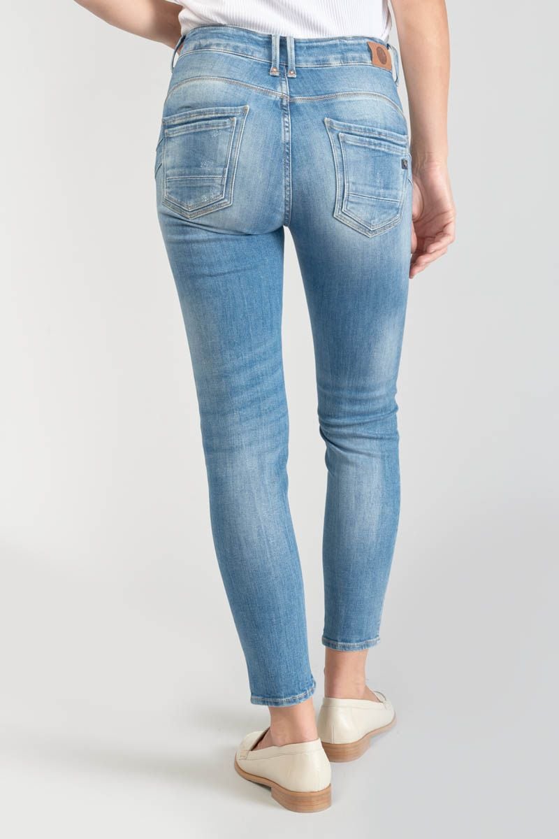 Le Temps Des Cerises Jeans Pulp Slim Sabi Taille Haute 7/8ème Destroy Bleu N°3