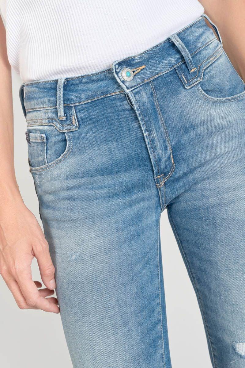 Le Temps Des Cerises Jeans Pulp Slim Sabi Taille Haute 7/8ème Destroy Bleu N°3