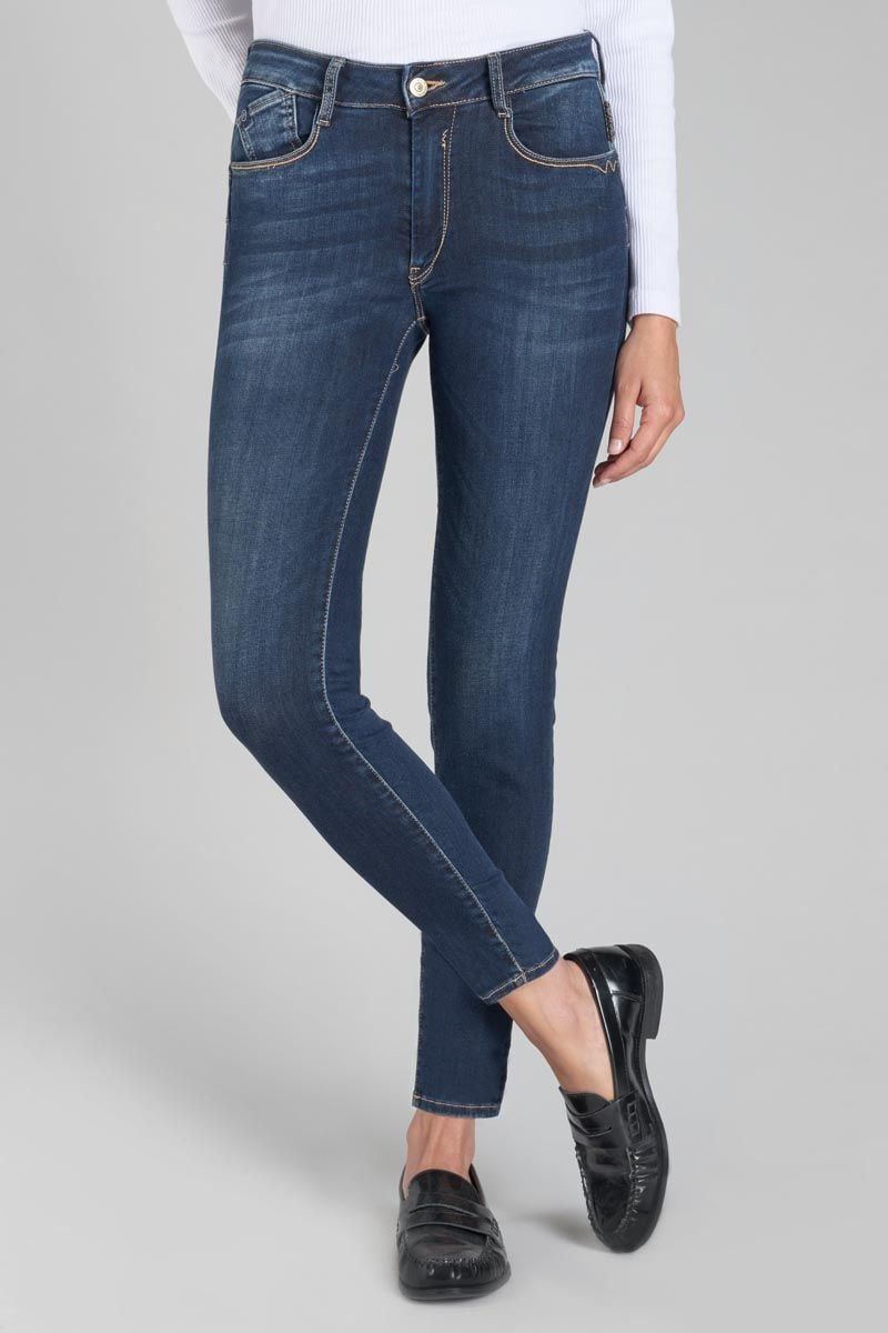 le temps des cerises Jeans pulp slim Shac taille haute 7/8ème bleu N°1