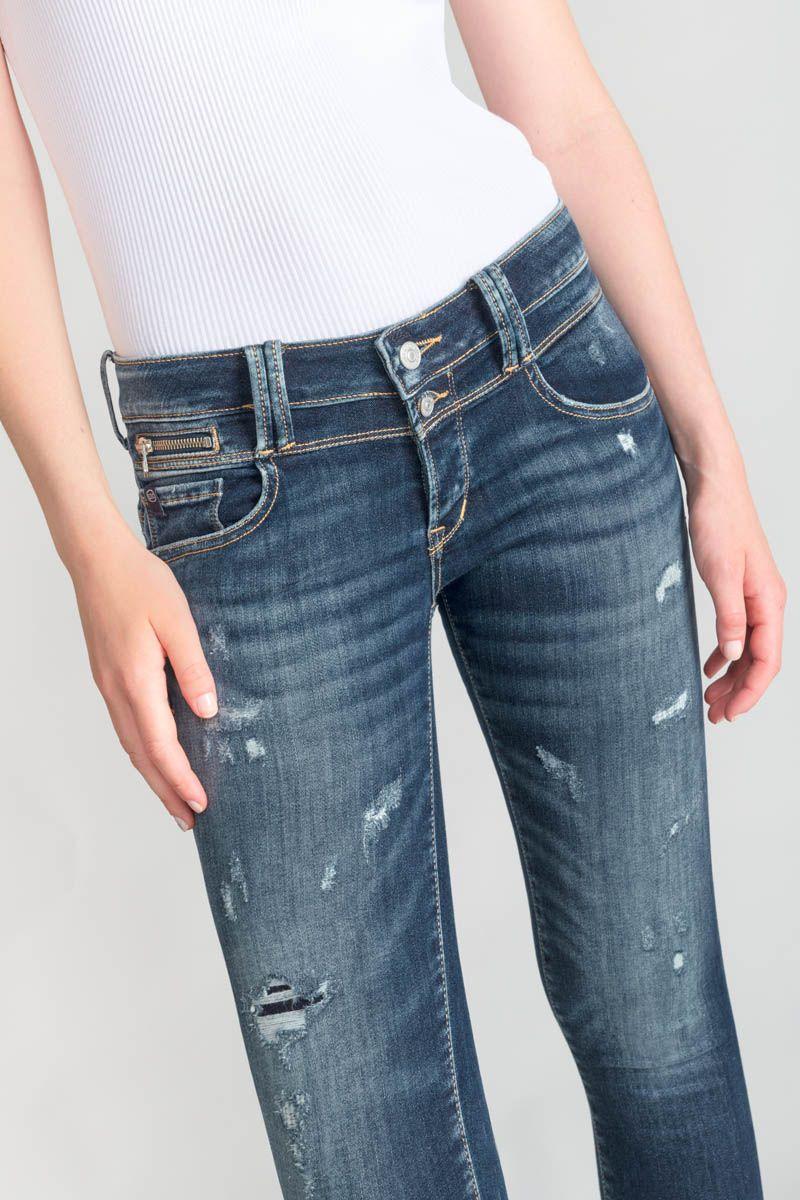 Le Temps Des Cerises Jeans Pulp Slim Snap 7/8ème Destroy Bleu N°3