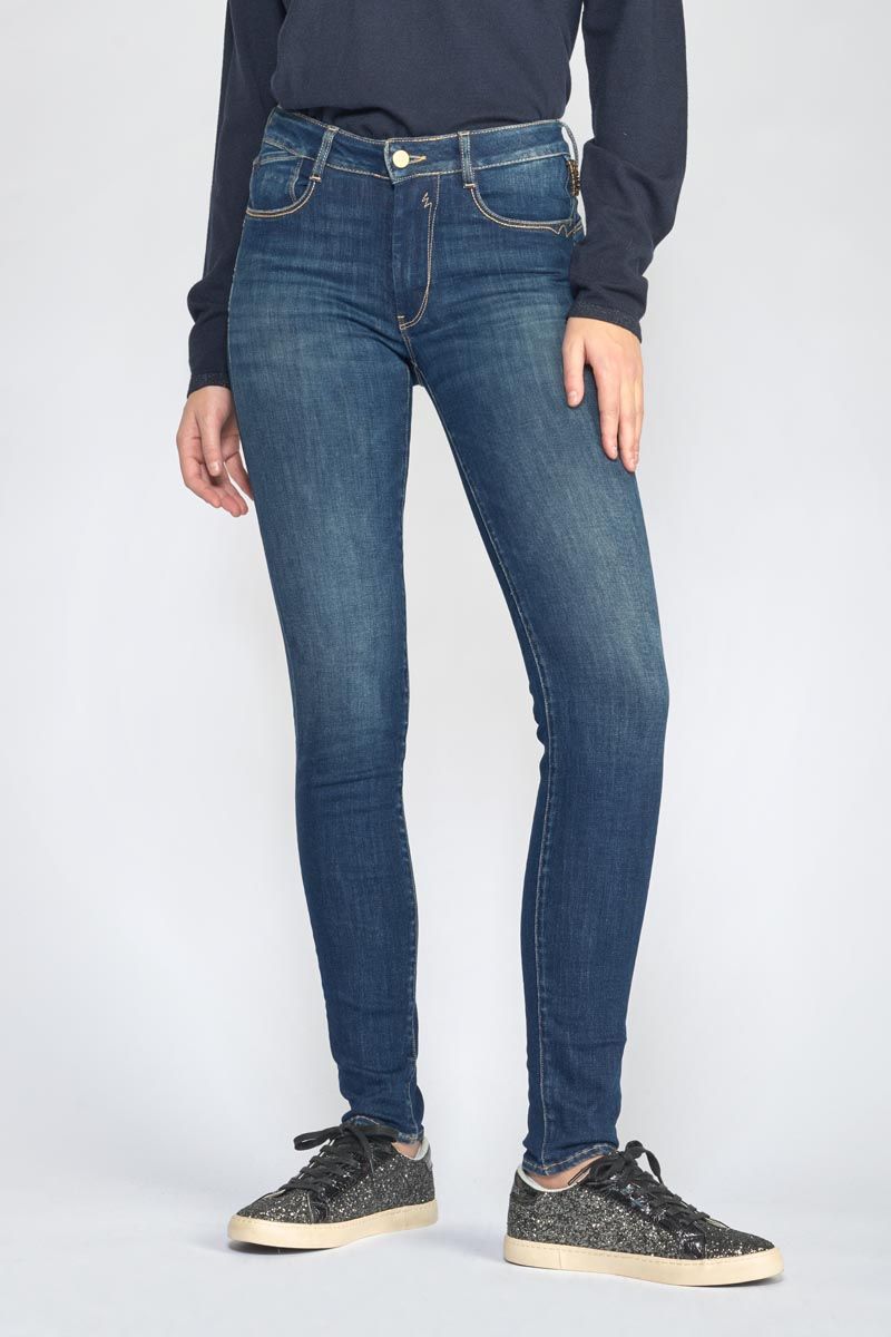 le temps des cerises Jeans pulp slim Soma taille haute bleu N°2
