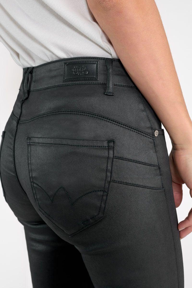 Le Temps Des Cerises Jeans Pulp Slim Taille Haute 7/8ème Enduit Noir N°0