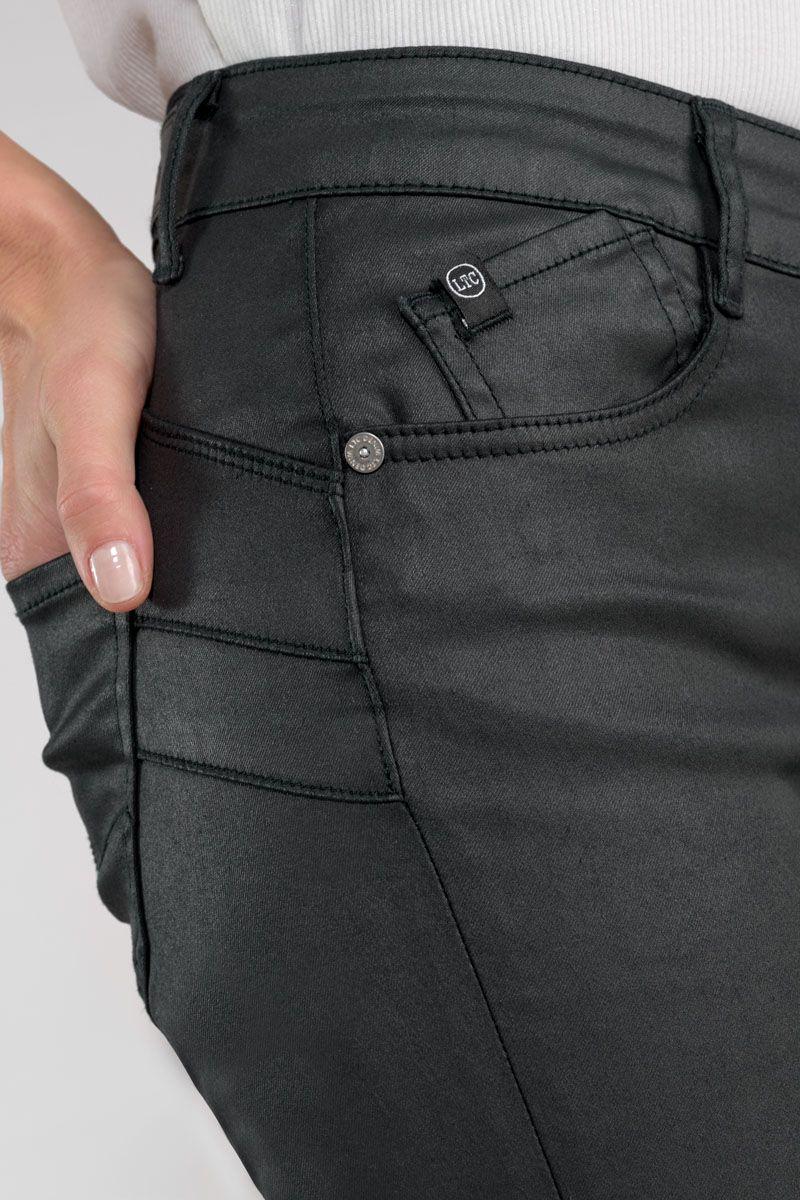 Le Temps Des Cerises Jeans Pulp Slim Taille Haute 7/8ème Enduit Noir N°0