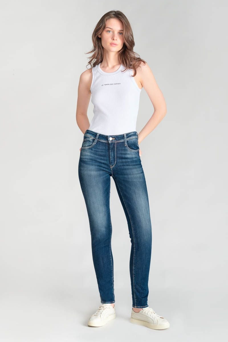 le temps des cerises Jeans pulp slim Zazi taille haute bleu N°2