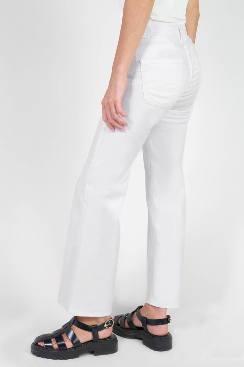 Le Temps Des Cerises Jeans Pulp Wide Leg Taille Haute 7/8ème Blanc